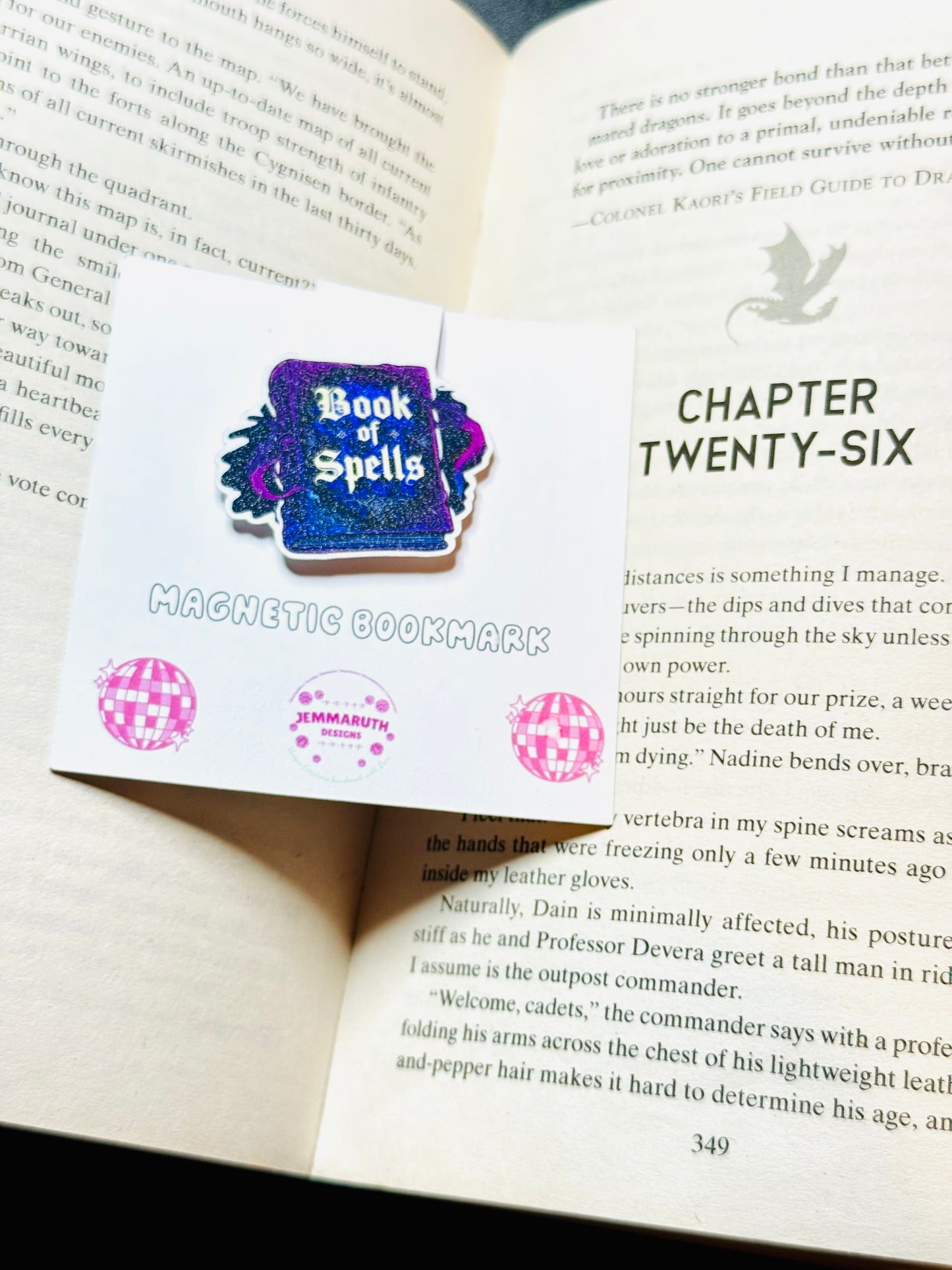 Book of Spells Magnetic Bookmark – Purple Witchy Page Holder