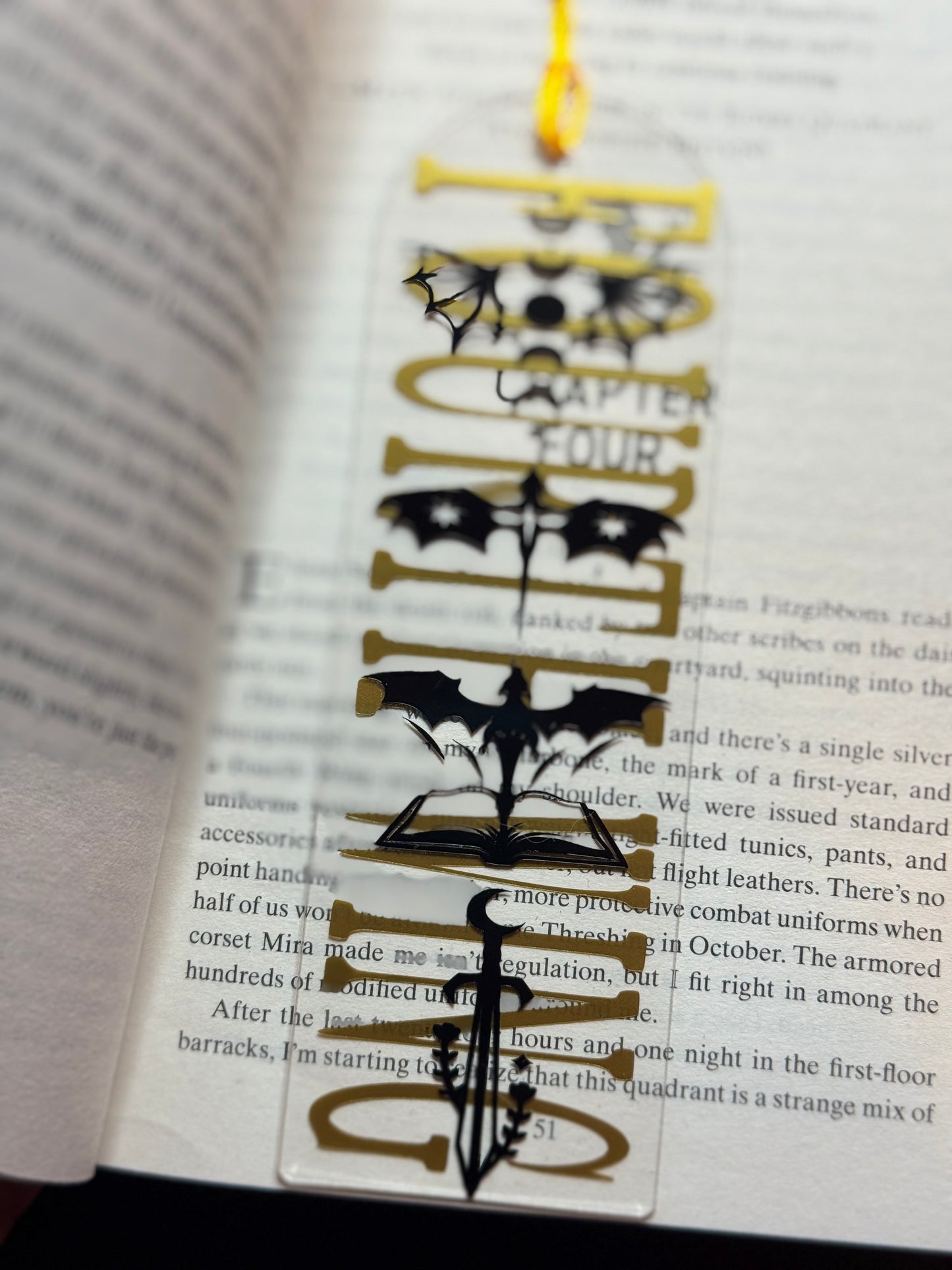 Fourth Wing Inspired Acrylic Bookmark – Fantasy Romantasy Bookish Gift