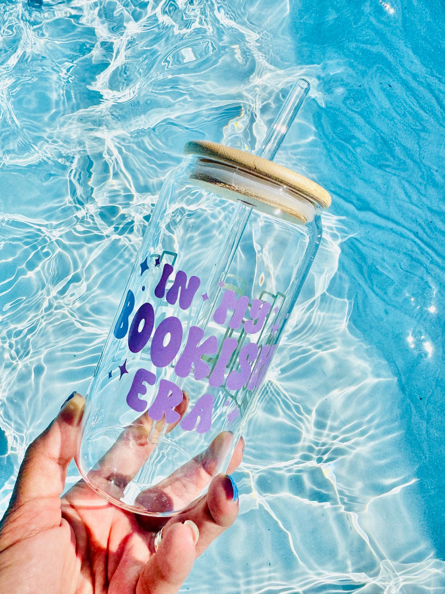 π In My Bookish Era β Glass Tumbler π