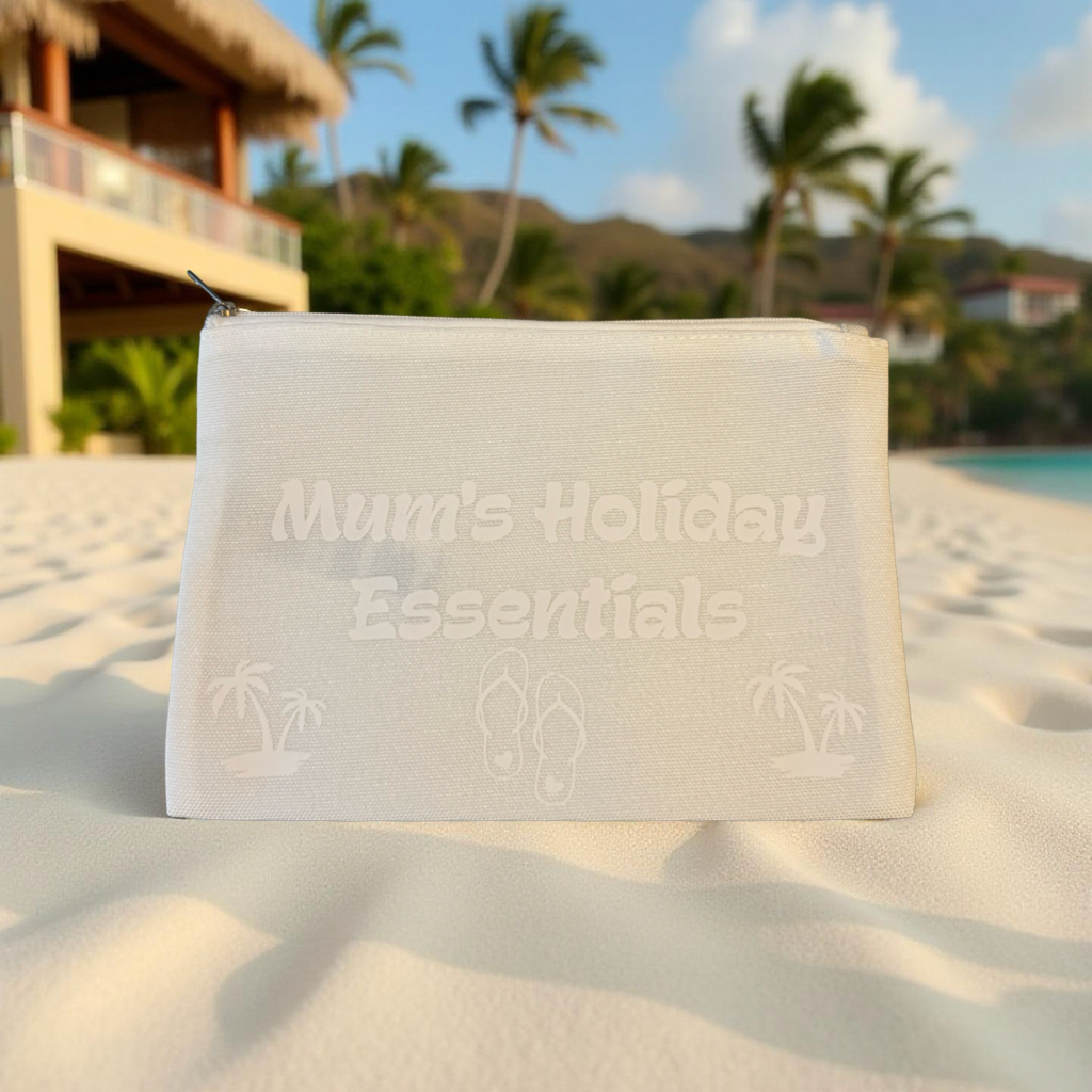 Holiday Cosmetic Pouch Colour Changing in UV sunlight