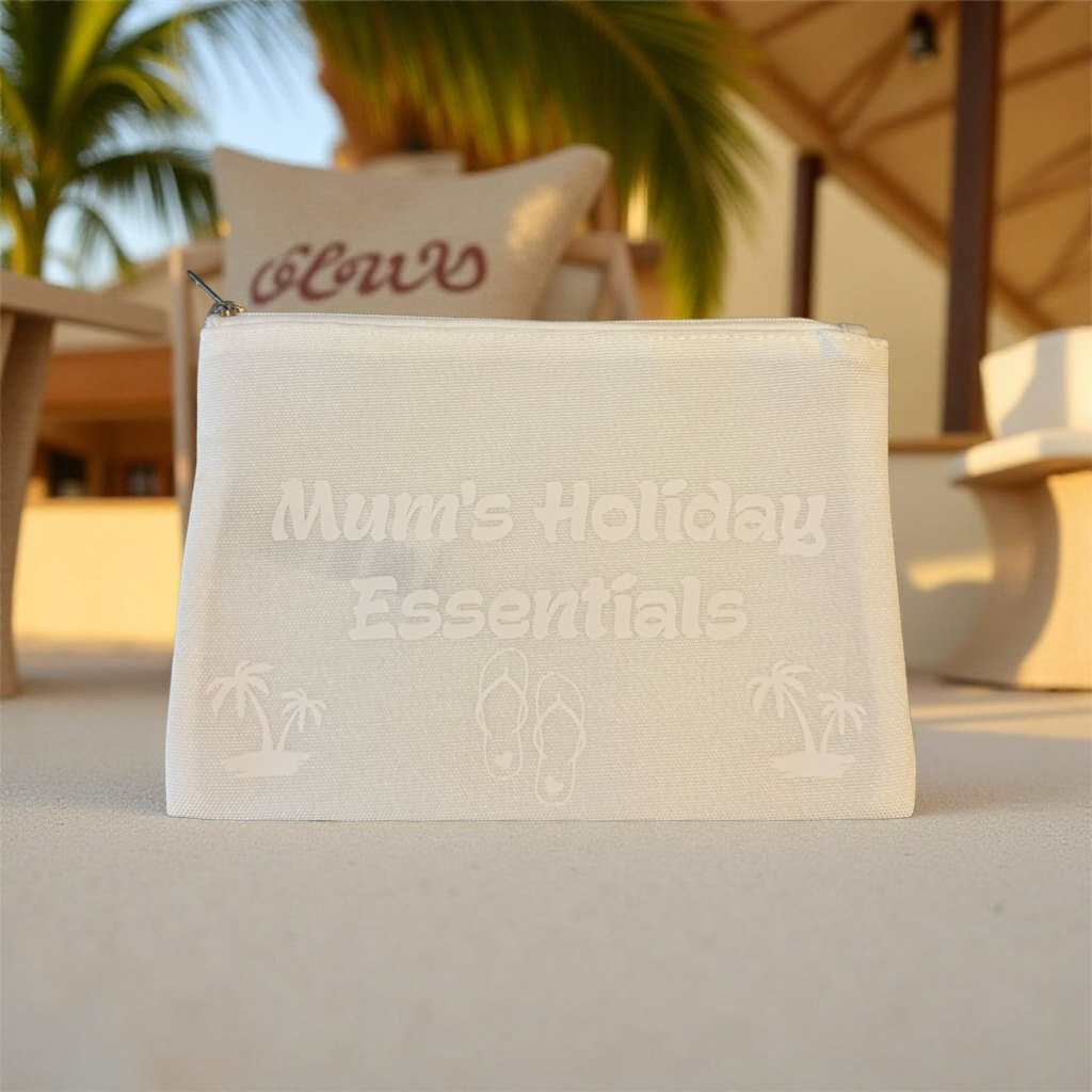 Holiday Cosmetic Pouch Colour Changing in UV sunlight