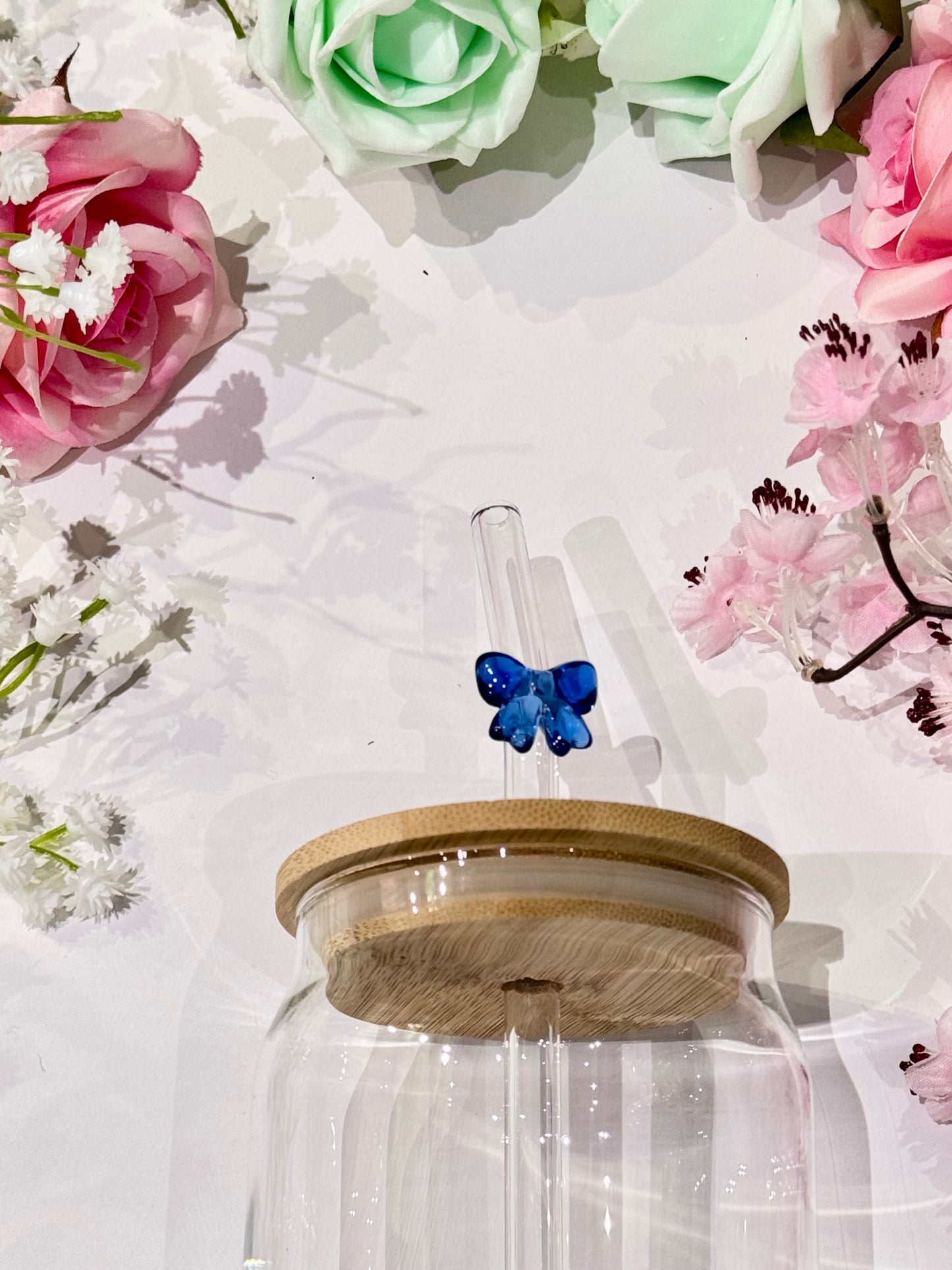 Glass Straw with Bow Detail