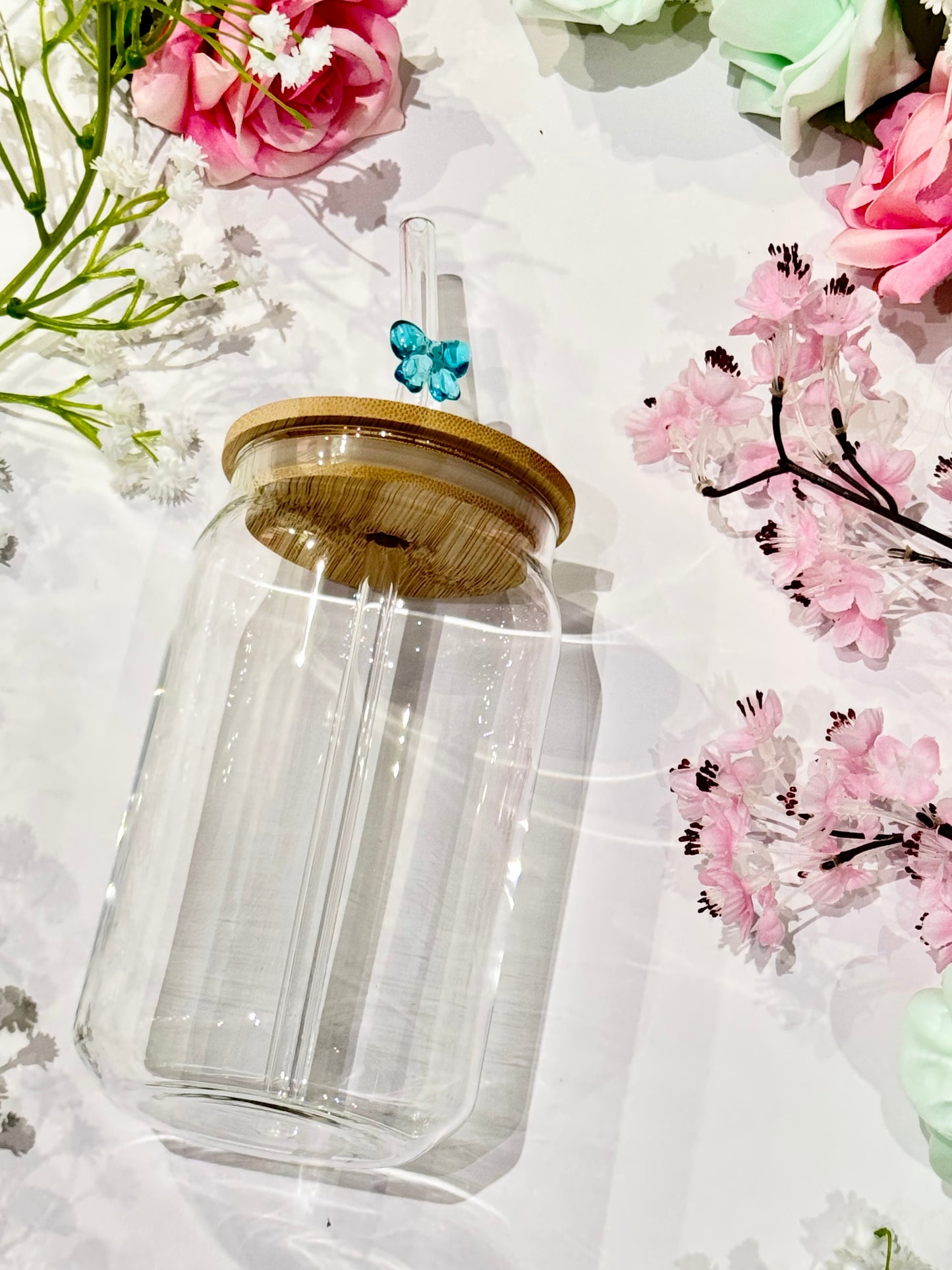 Glass Straw with Bow Detail