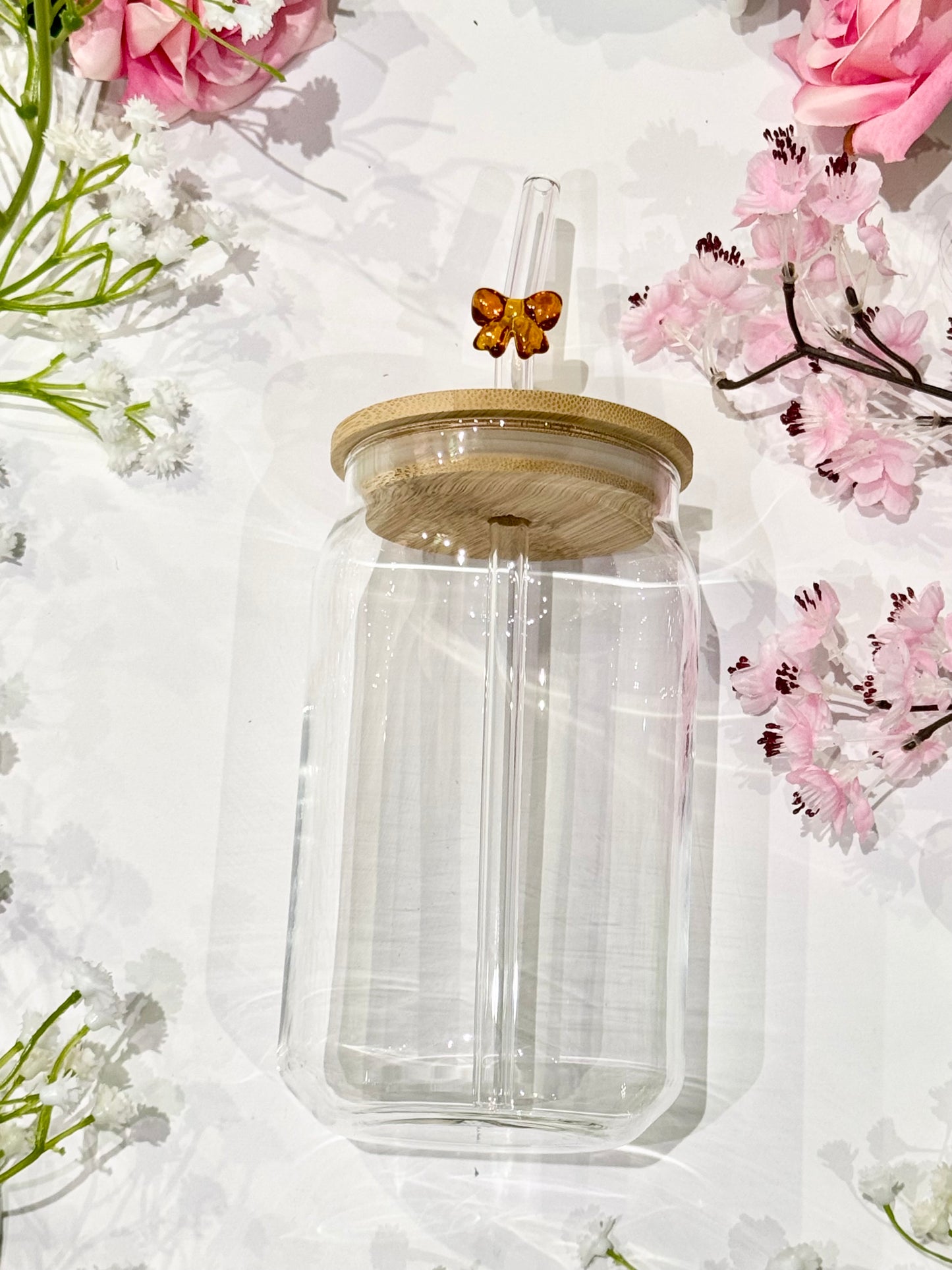 Glass Straw with Bow Detail