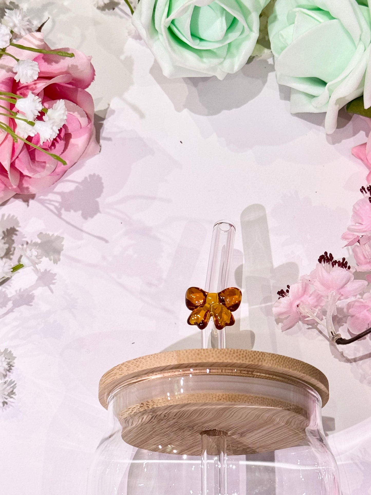 Glass Straw with Bow Detail