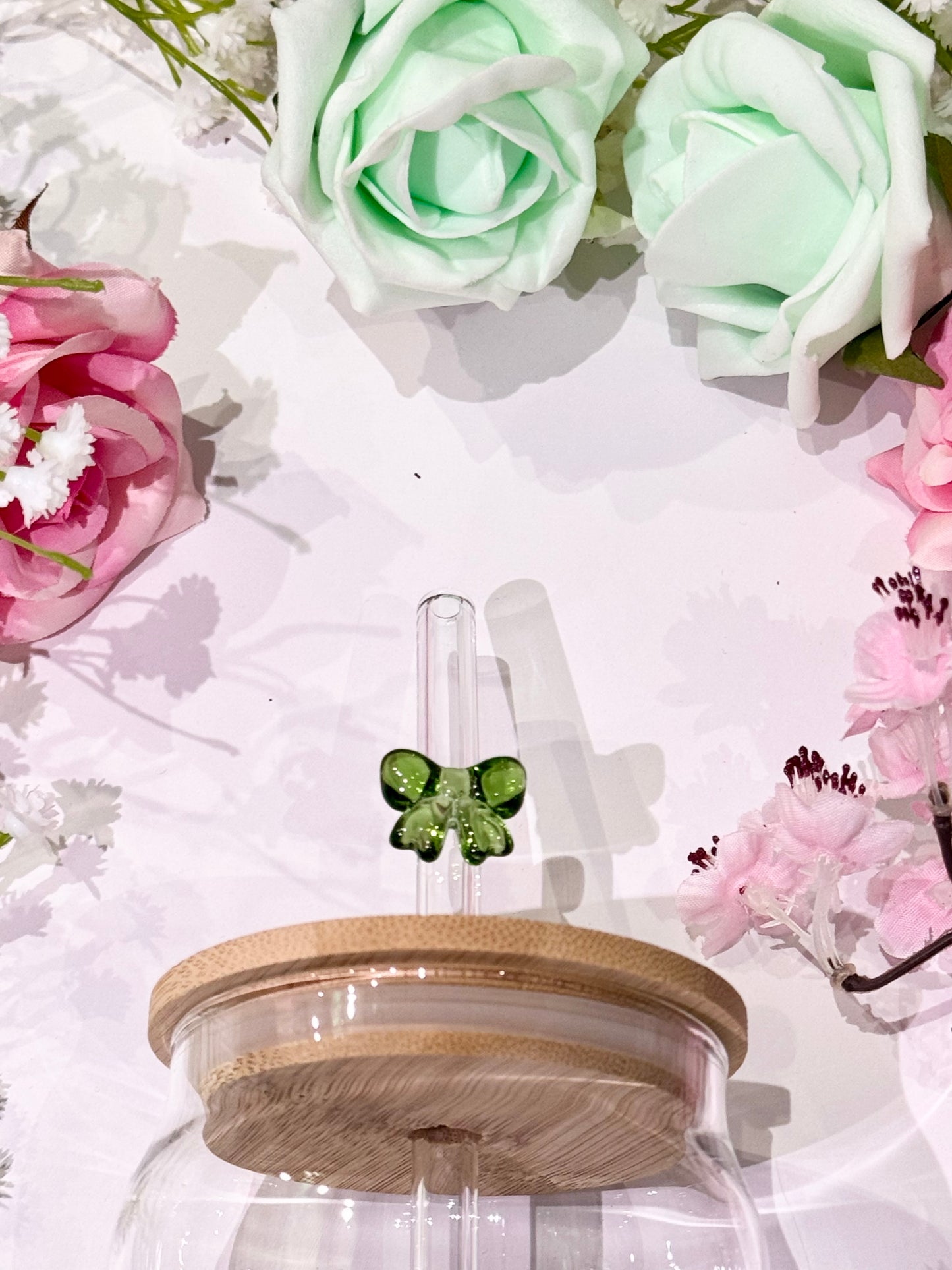 Glass Straw with Bow Detail