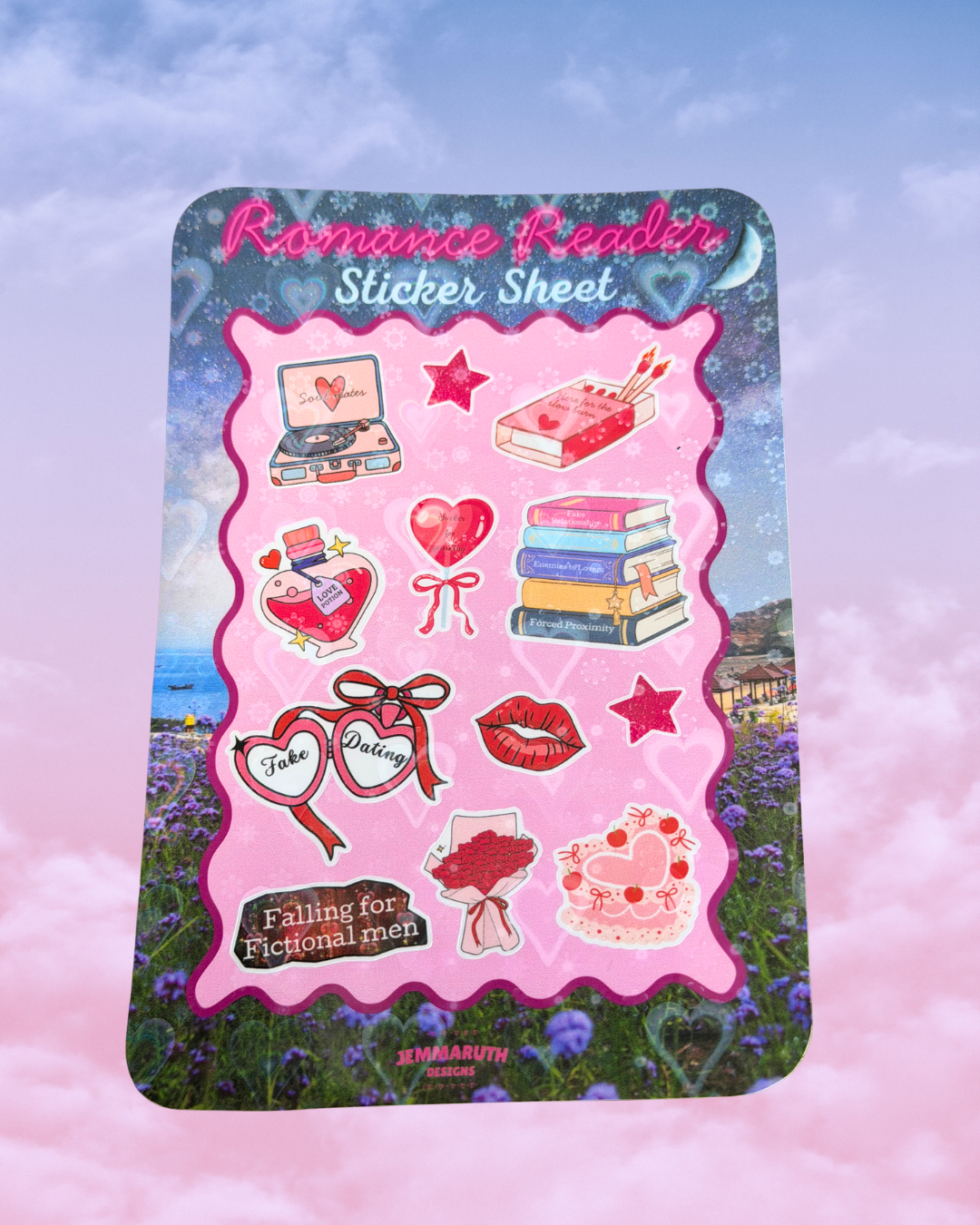 Romance inspired stickers for book lovers