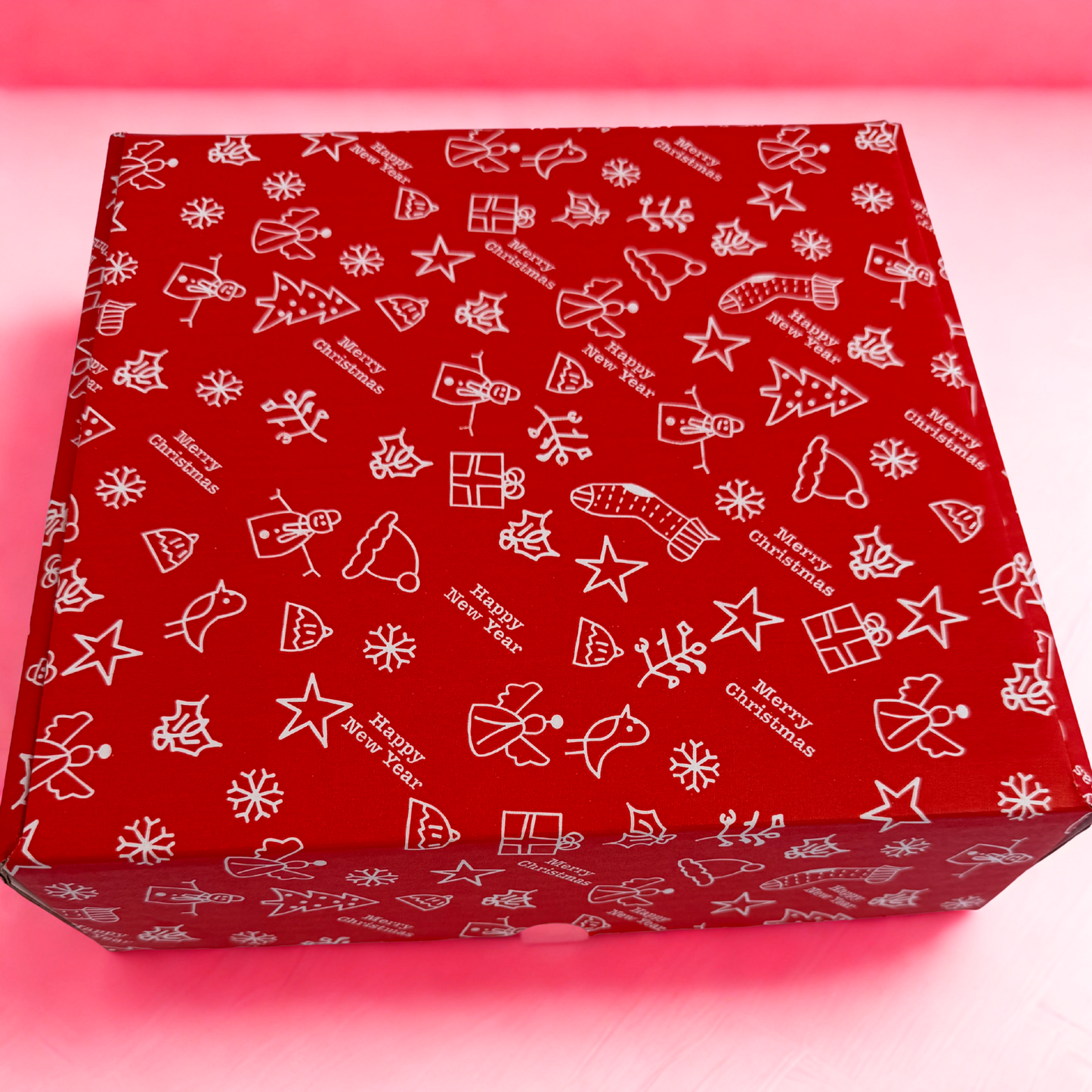 Pink Christmas Bundle – Ho Ho Ho Glass Gift Set with Straw, Socks & Stickers