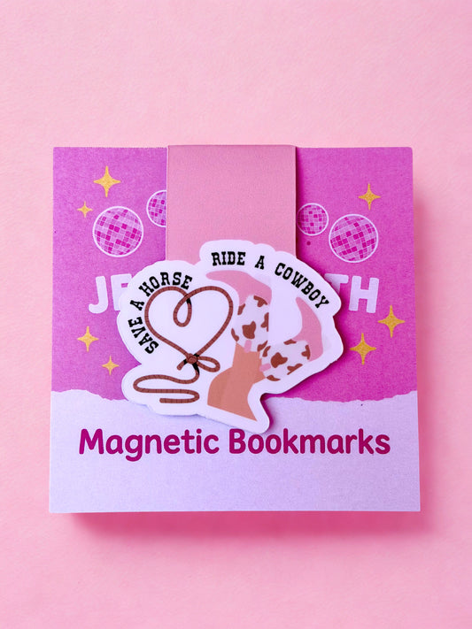 Cowboy romance magnetic bookmark with western inspired design for romance readers