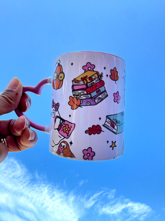 Boo Ghosts Reading Mug – Autumn Halloween Coffee, Tea or hot chocolate Cup