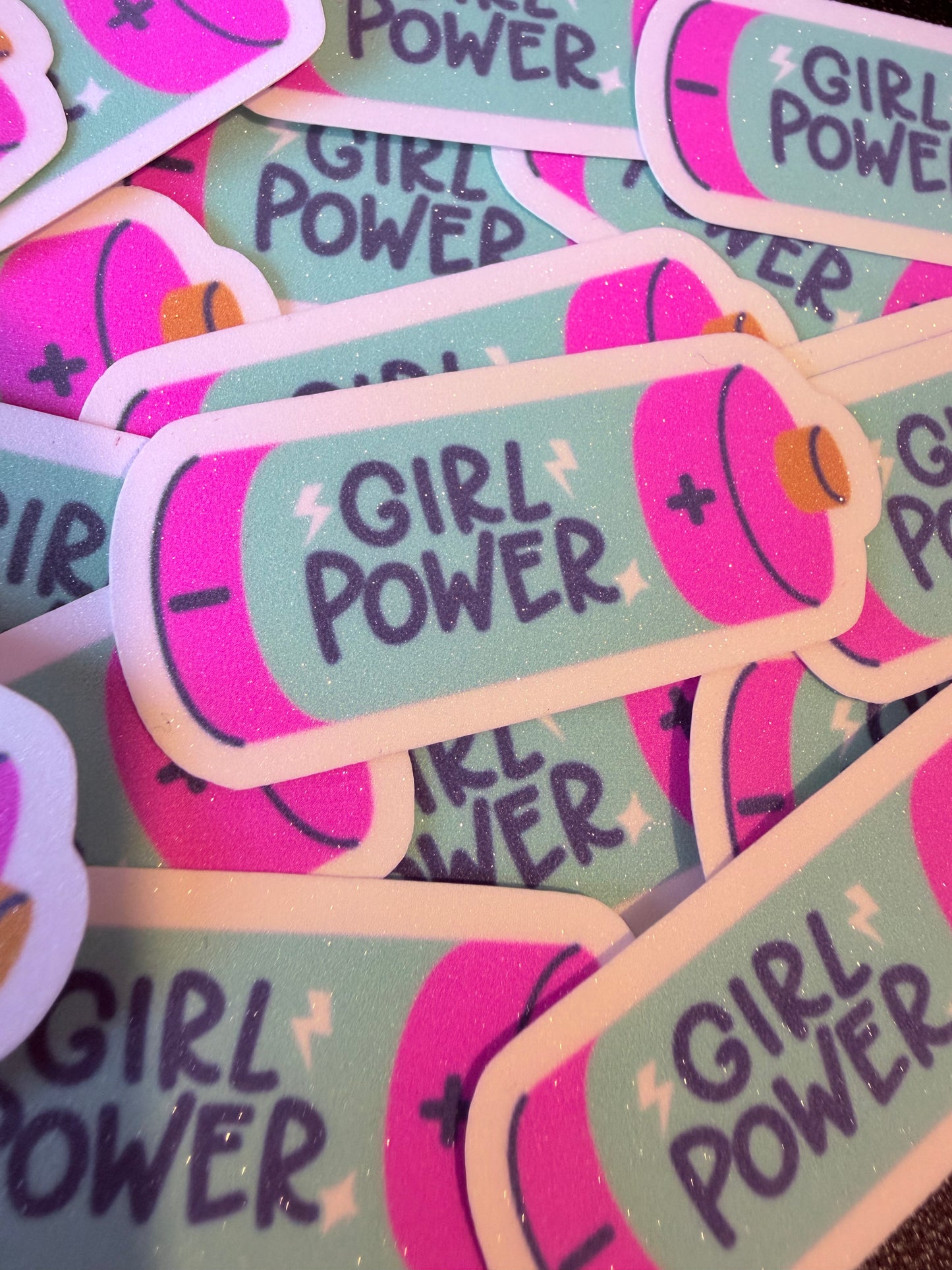 Girl Power aesthetic vinyl sticker for laptop or Kindle