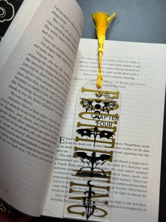Fourth Wing Inspired Acrylic Bookmark – Fantasy Romantasy Bookish Gift