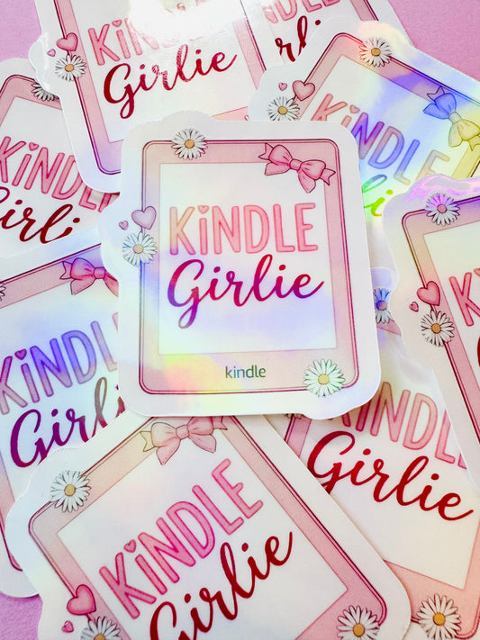 Kindle Girlie Holographic Vinyl Sticker – Cute Pink Bookish Accessory