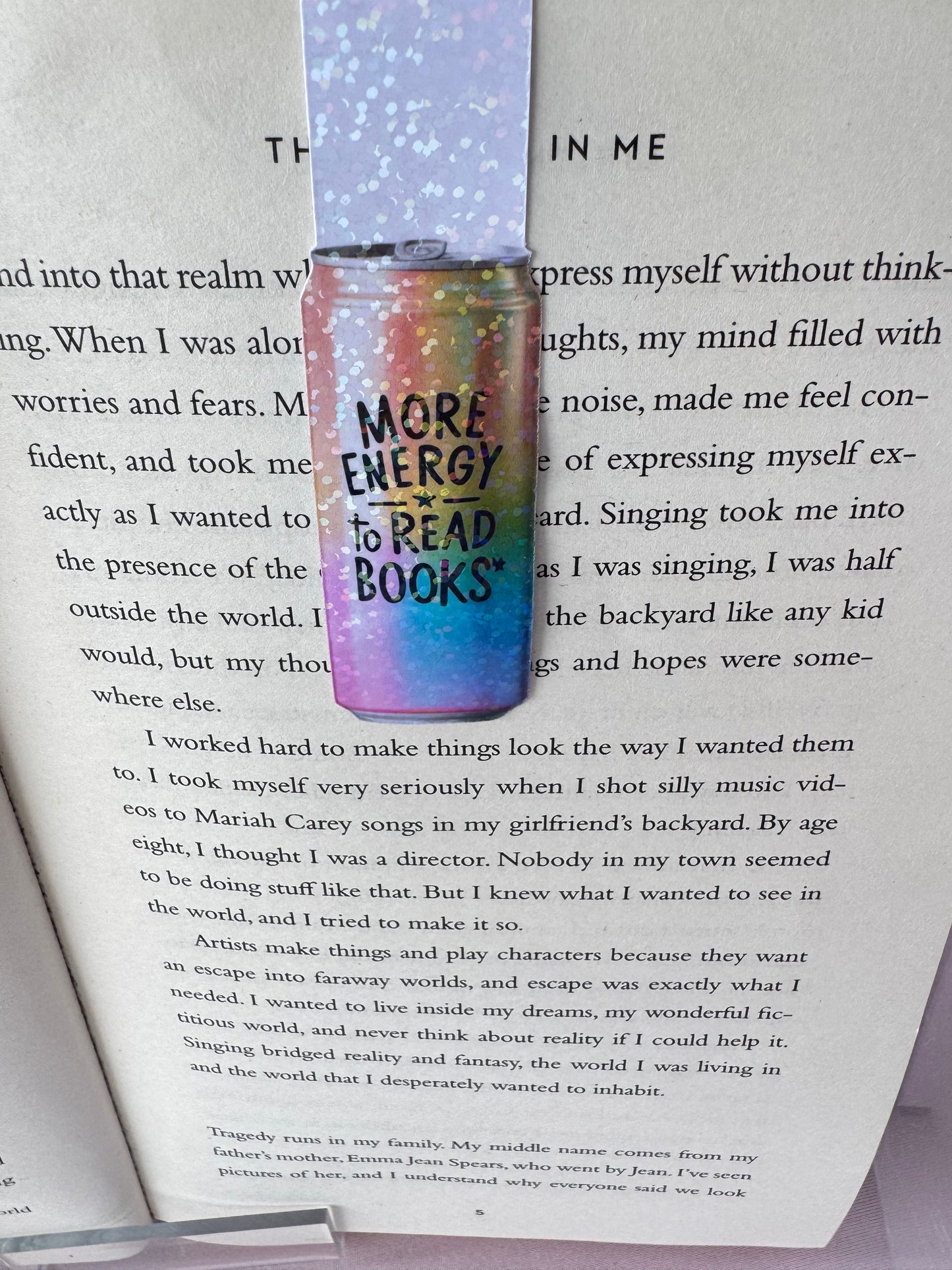 Magnetic Bookmark more energy to read books in the style of an energy drink can