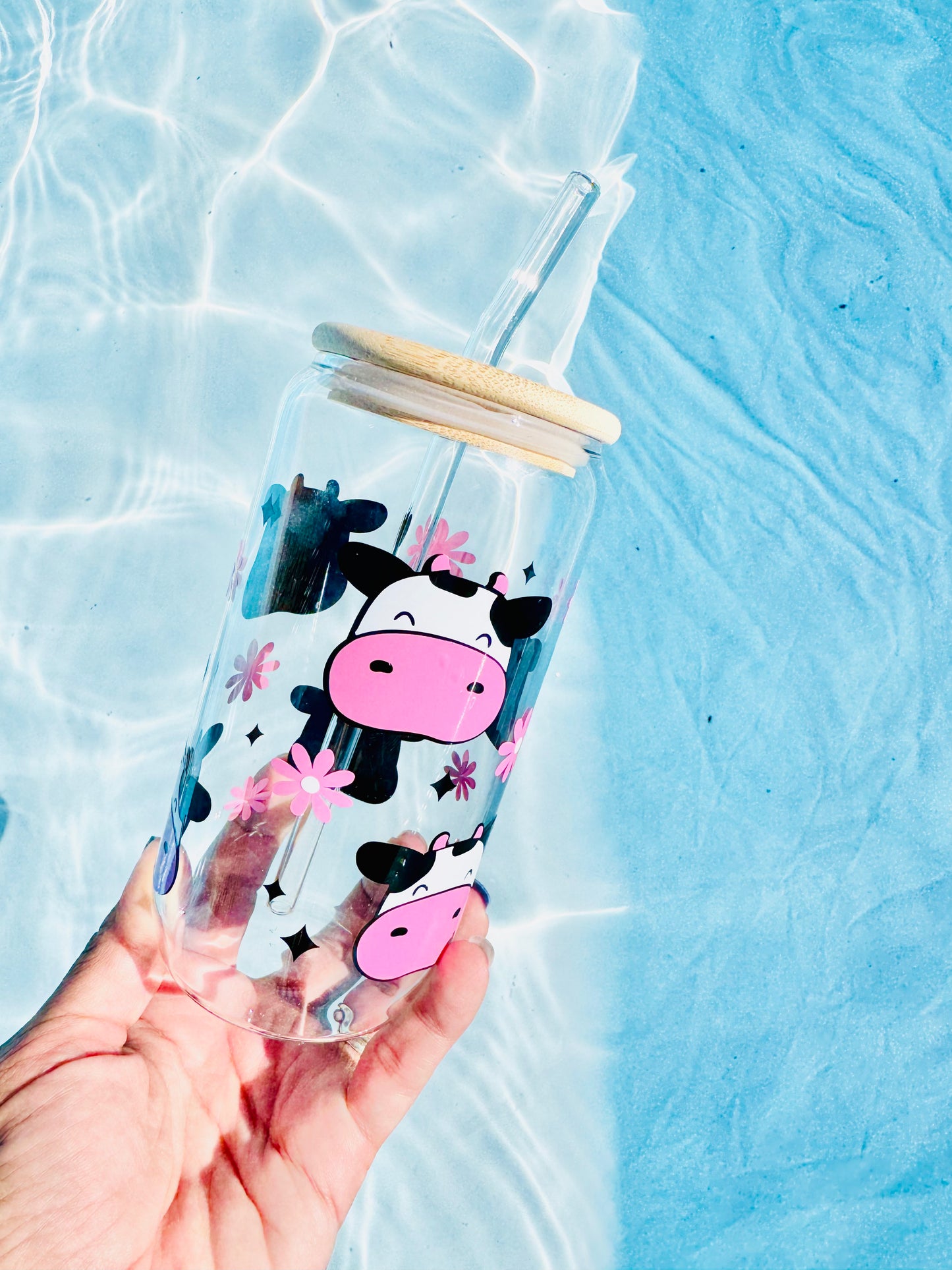 Cow Design Glass Tumbler