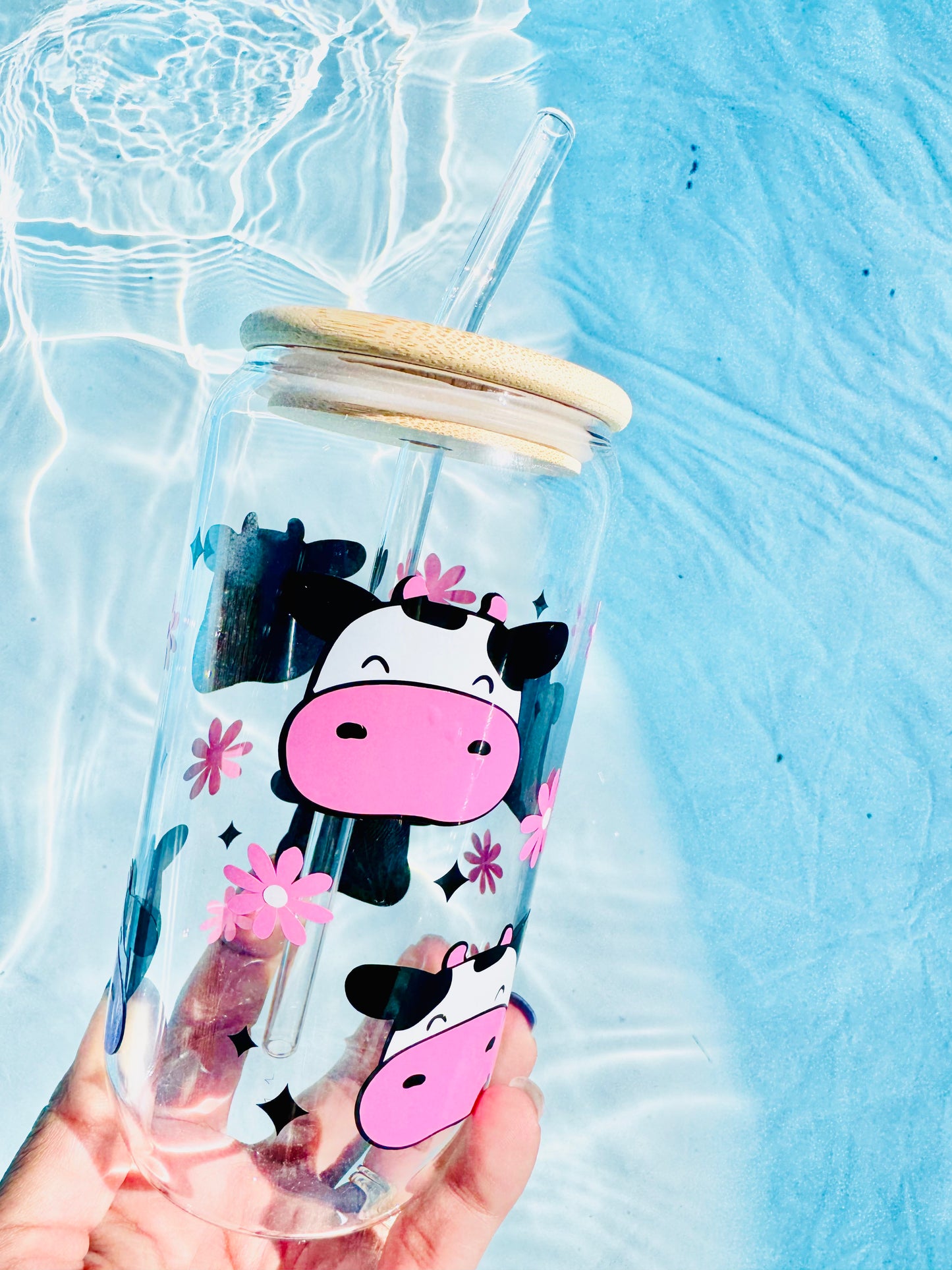 Cow Design Glass Tumbler