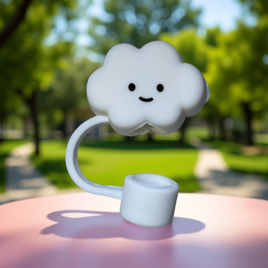 Silicone Straw Cap Cloud Design