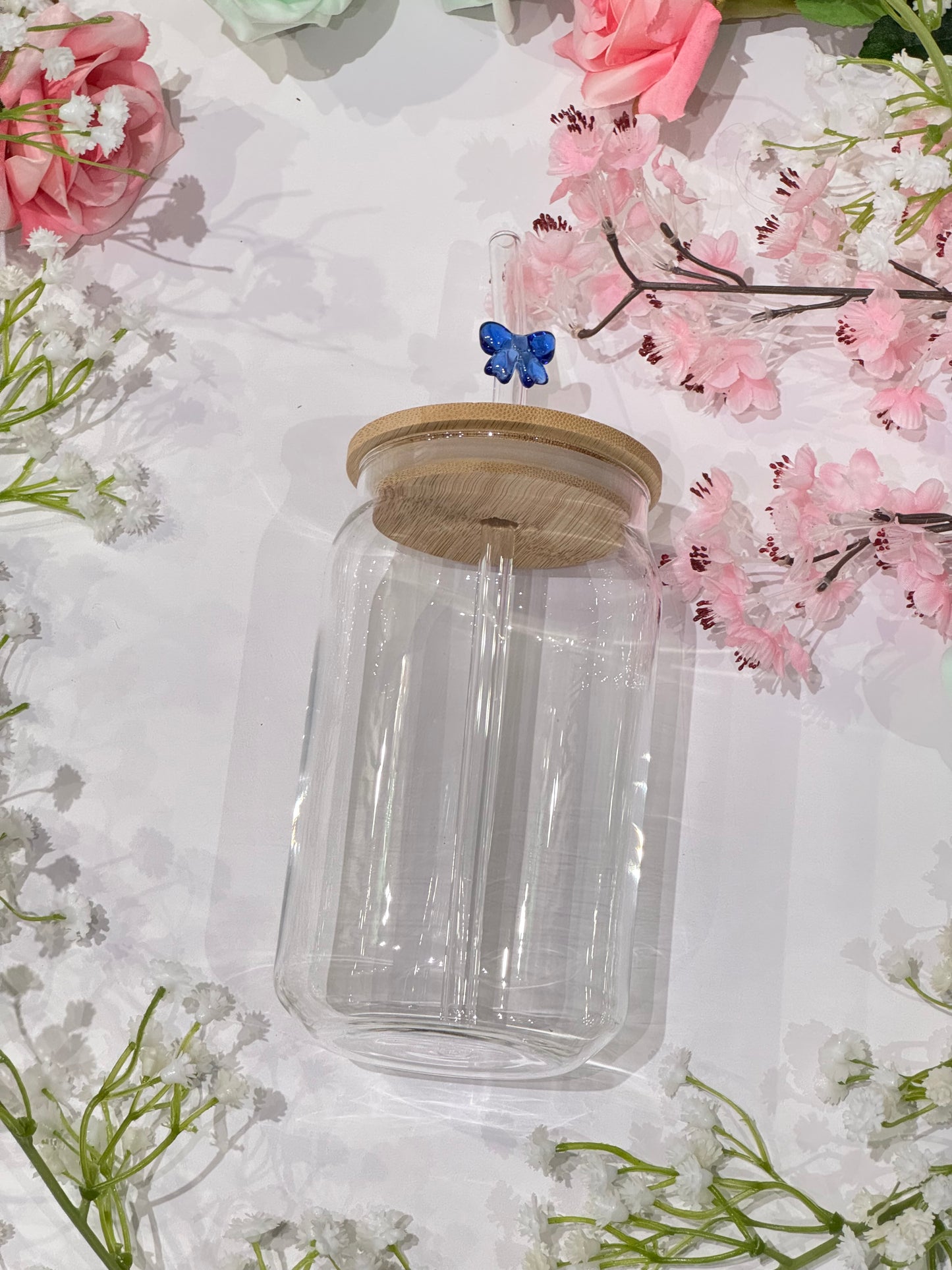 Glass Straw with Bow Detail