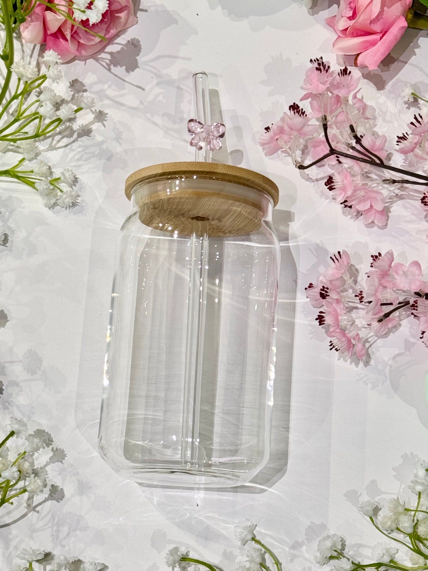 Glass Straw with Bow Detail