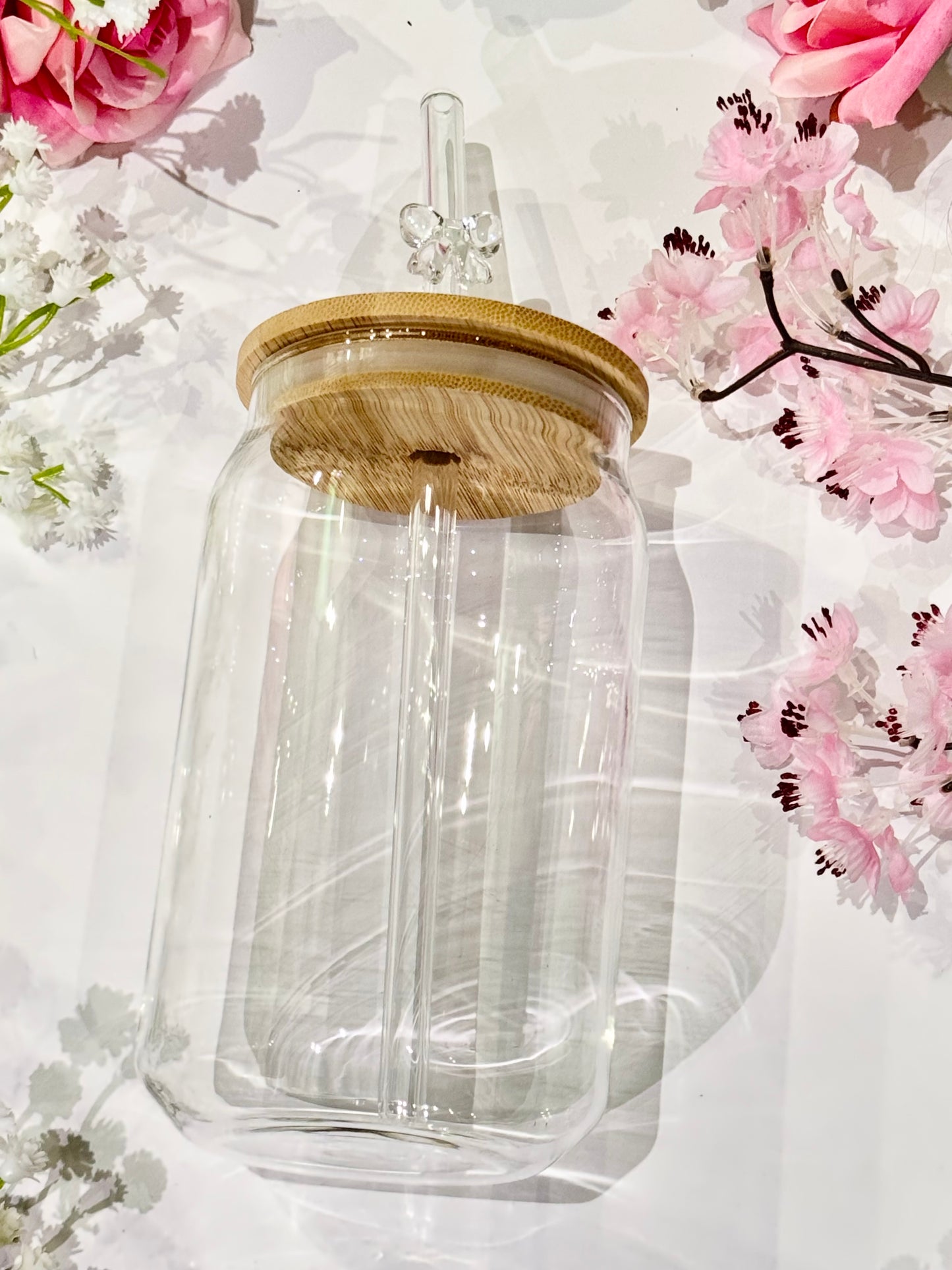 Glass Straw with Bow Detail