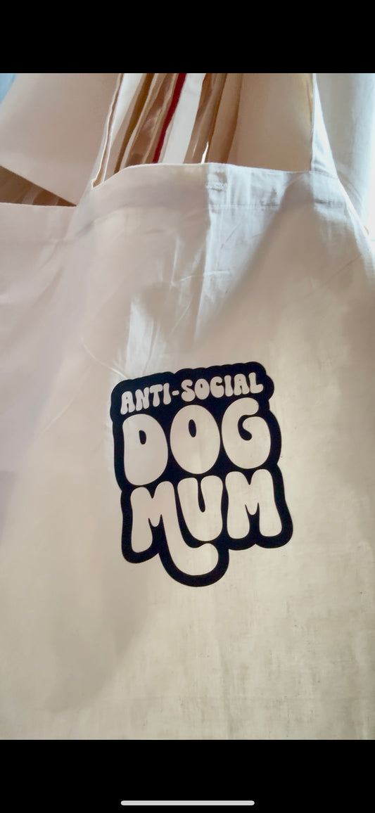🐾 Not Here to Socialise – Just Walk the Dog 🖤 Tote bag