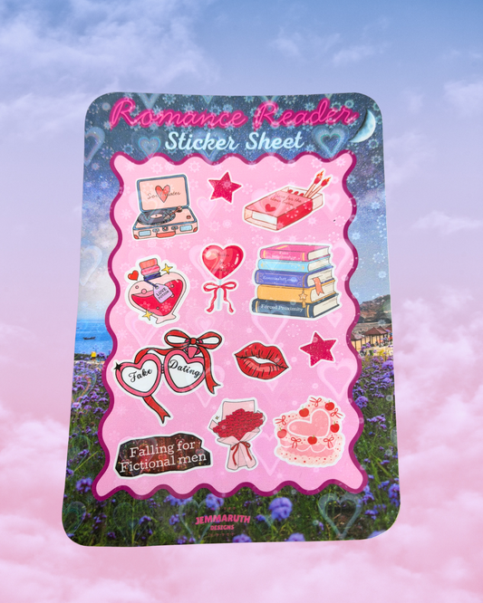 Romance inspired stickers for book lovers