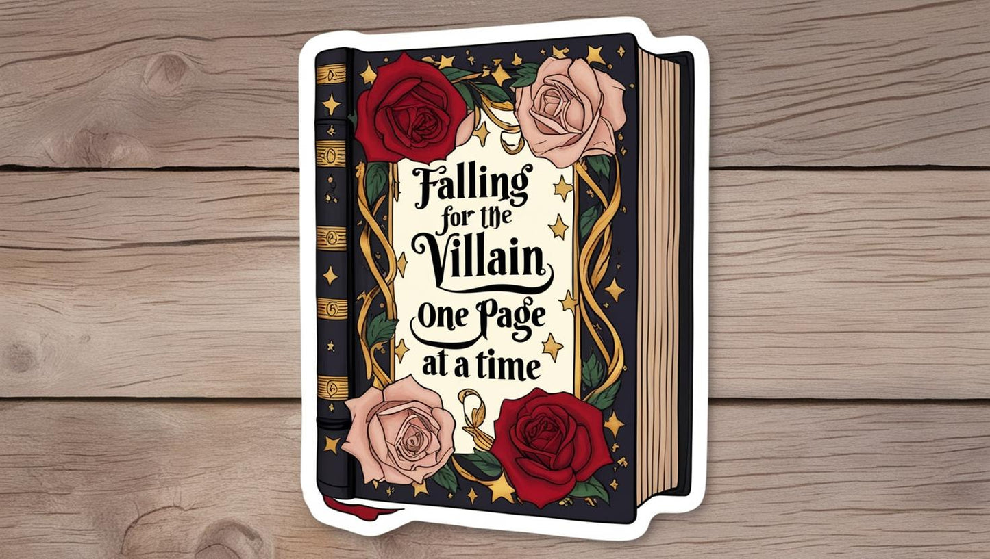 Falling for the Villain Holographic Vinyl Sticker – Fantasy Book Lover Aesthetic
