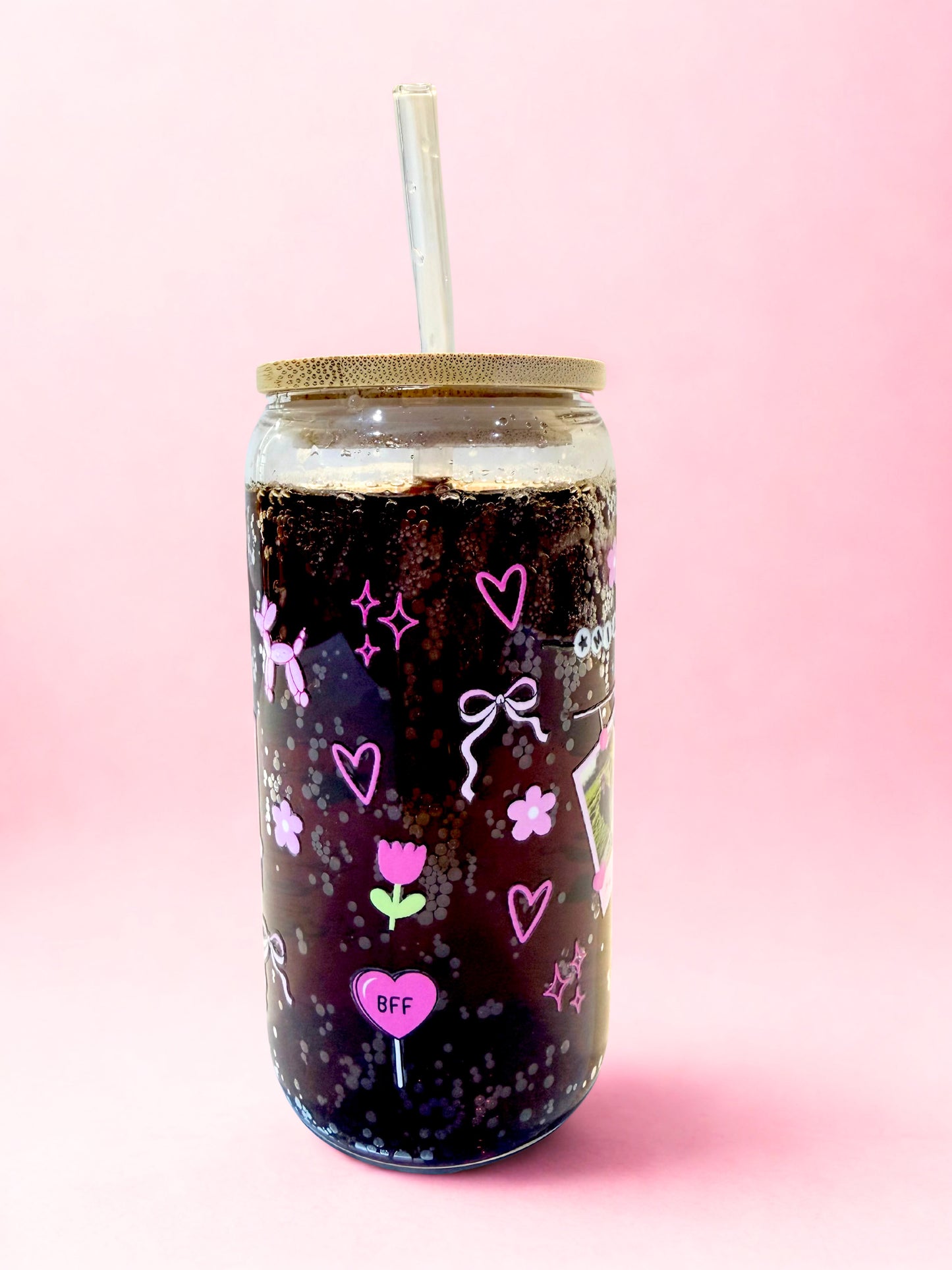 custom friendship bracelet glass can cup with pictures