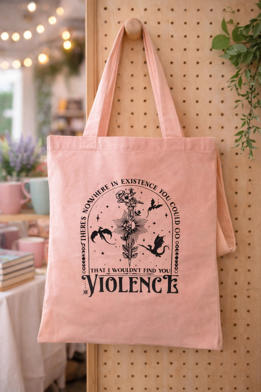 Romantasy dragon tote bag for fantasy readers and book lovers
